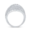 Thumbnail Image 2 of Baguette & Round-Cut Diamond Multi-Row Fashion Ring 3 ct tw 10K White Gold