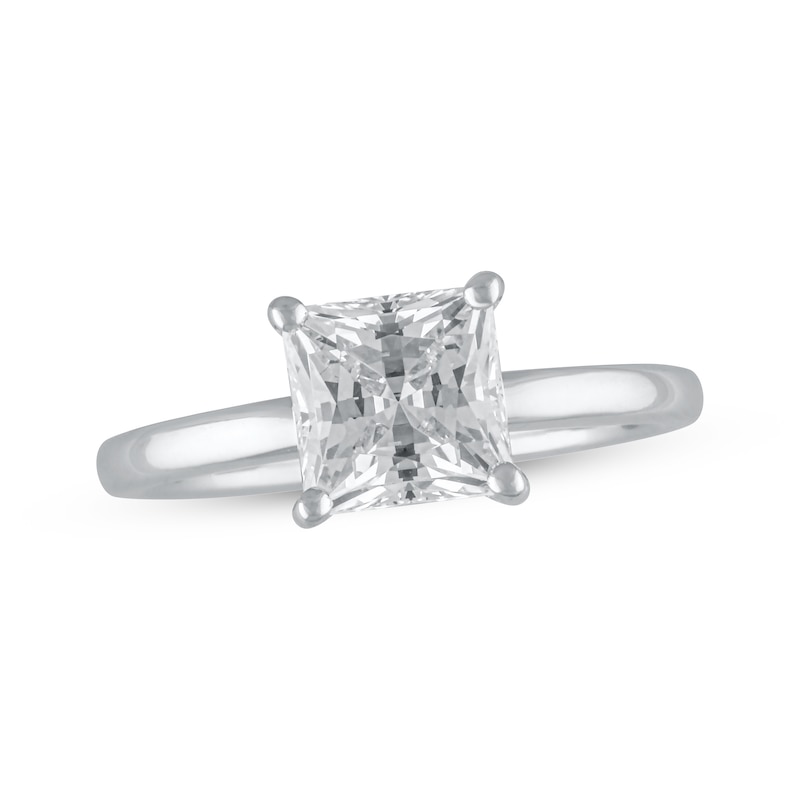 Main Image 1 of Now + Forever Lab-Grown Diamonds Princess-Cut Solitaire Engagement Ring 1-1/2 ct tw 14K White Gold (F/SI2)
