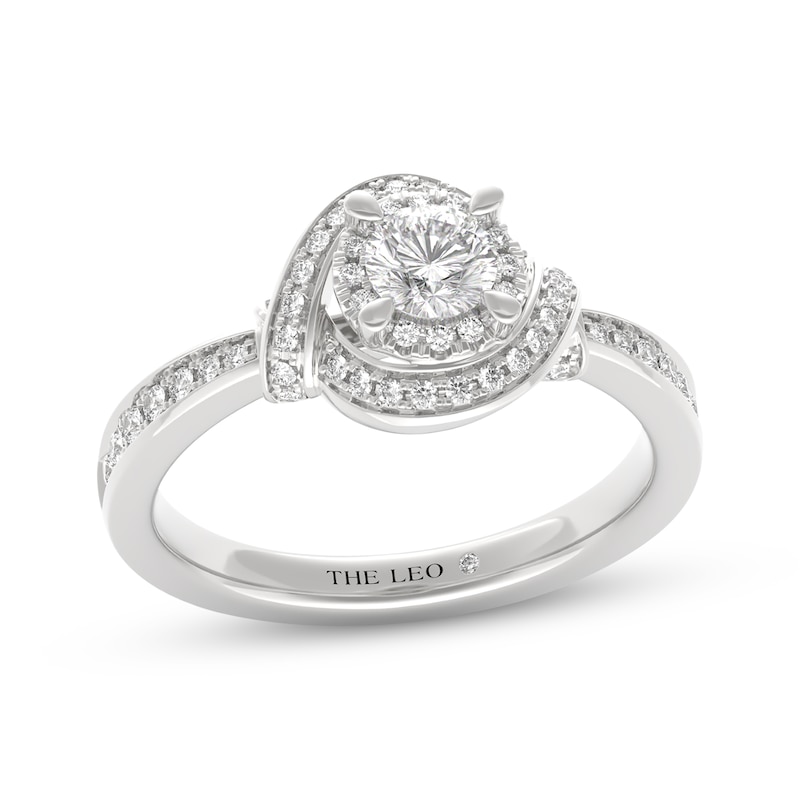 Main Image 1 of THE LEO Diamond Round-Cut Halo Engagement Ring 5/8 ct tw 14K White Gold