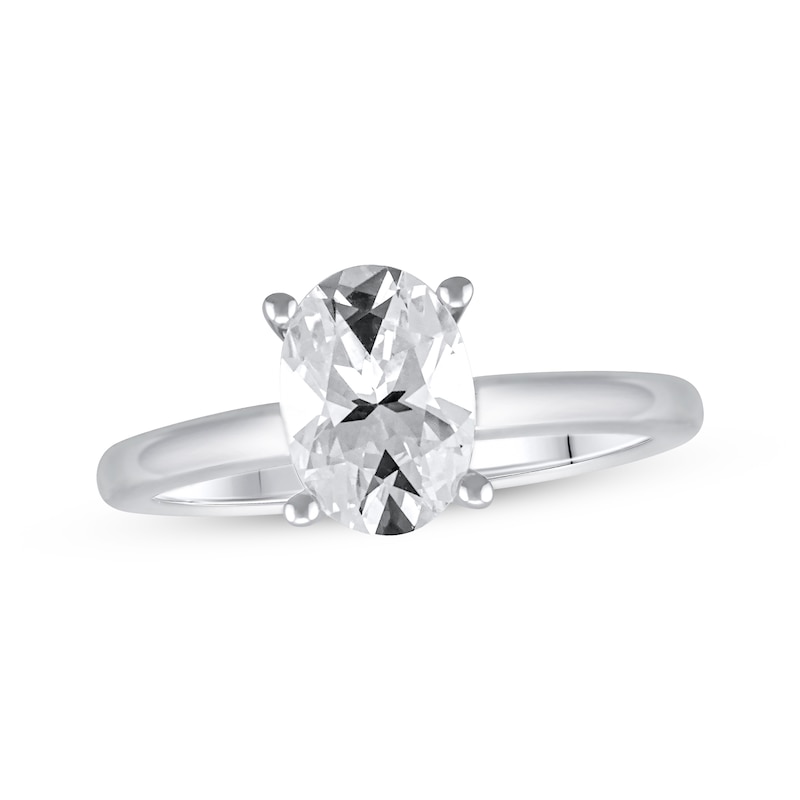 Main Image 1 of Now + Forever Lab-Grown Diamonds Oval-Cut Solitaire Engagement Ring 1-1/2 ct tw 14K White Gold (F/SI2)