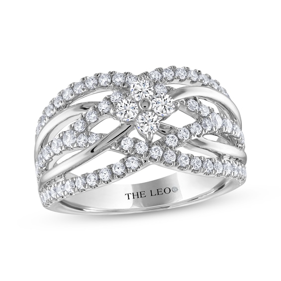 THE LEO Diamond Multi-Row Crossover Ring 1 ct tw 14K White Gold