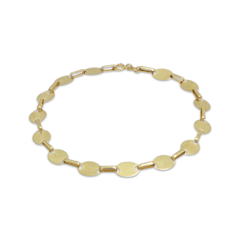 Main Image 1 of Mirror Chain Bracelet Solid 10K Yellow Gold 7.5&quot;