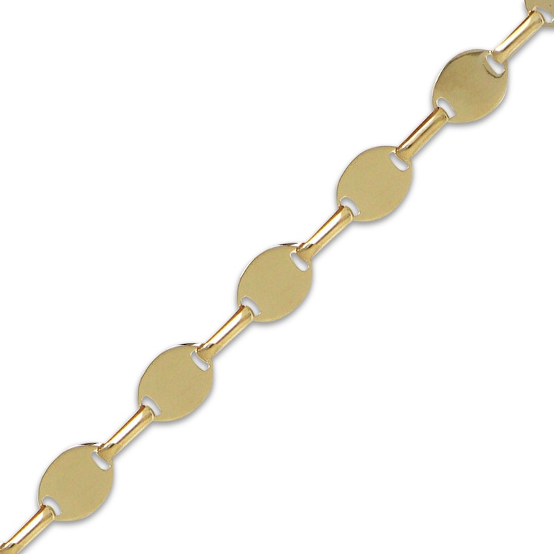 Solid Mirror Chain Bracelet 10K Yellow Gold 7.5"