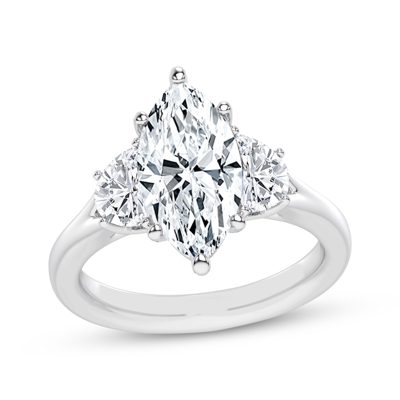 Main Image 1 of Memories Moments Magic Lab-Grown Diamonds Marquise-Cut Three-Stone Engagement Ring 3-7/8 ct tw 14K White Gold