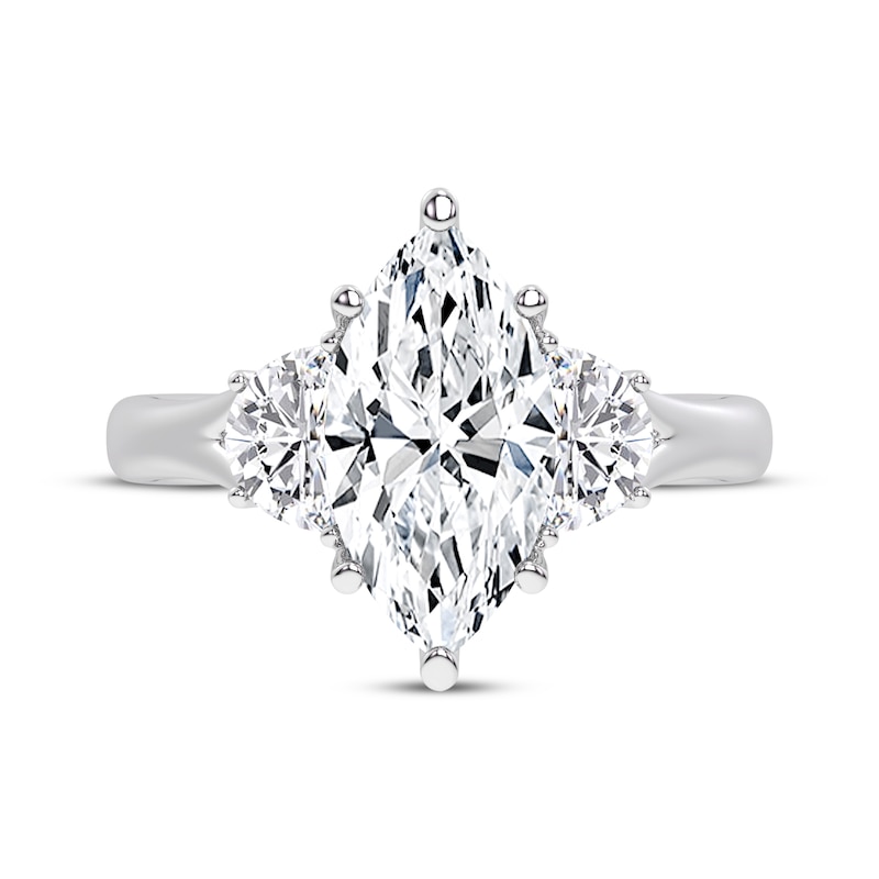 Main Image 3 of Memories Moments Magic Lab-Grown Diamonds Marquise-Cut Three-Stone Engagement Ring 3-7/8 ct tw 14K White Gold
