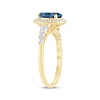 Thumbnail Image 2 of Now + Forever Oval-Cut London Blue Topaz & Diamond Engagement Ring 3/8 ct tw 14K Yellow Gold