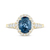 Thumbnail Image 3 of Now + Forever Oval-Cut London Blue Topaz & Diamond Engagement Ring 3/8 ct tw 14K Yellow Gold