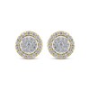 Thumbnail Image 2 of Multi-Diamond Halo Stud Earrings 1 ct tw 10K Two-Tone Gold