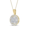 Thumbnail Image 2 of Multi-Diamond Halo Necklace 1 ct tw 10K Two-Tone Gold 18"