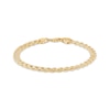 Thumbnail Image 1 of Rope Chain Bracelet 5mm Semi-Solid 10K Yellow Gold 7.5&quot;
