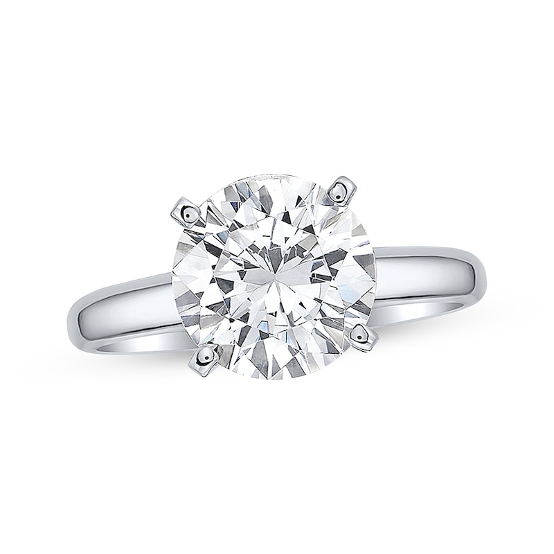 Main Image 1 of Lab-Grown Diamonds Round-Cut Solitaire Engagement Ring 3 ct tw 14K White Gold (I/SI2)