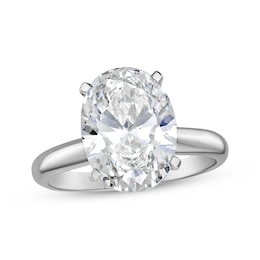 Lab-Grown Diamonds Oval-Cut Solitaire Engagement Ring 4 ct tw 14K White Gold (I/SI2)