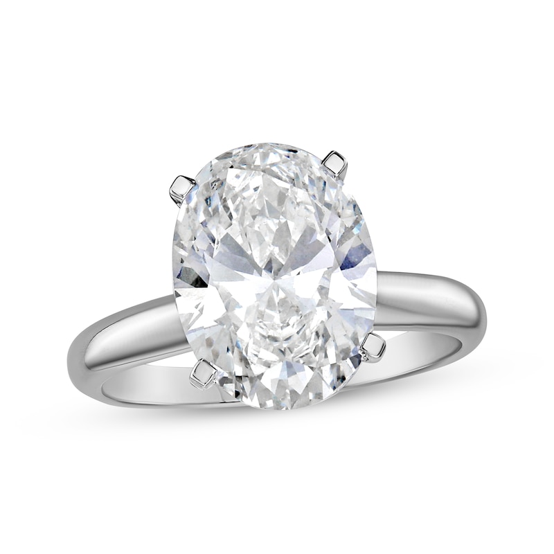 Main Image 1 of Lab-Grown Diamonds Oval-Cut Solitaire Engagement Ring 4 ct tw 14K White Gold (I/SI2)