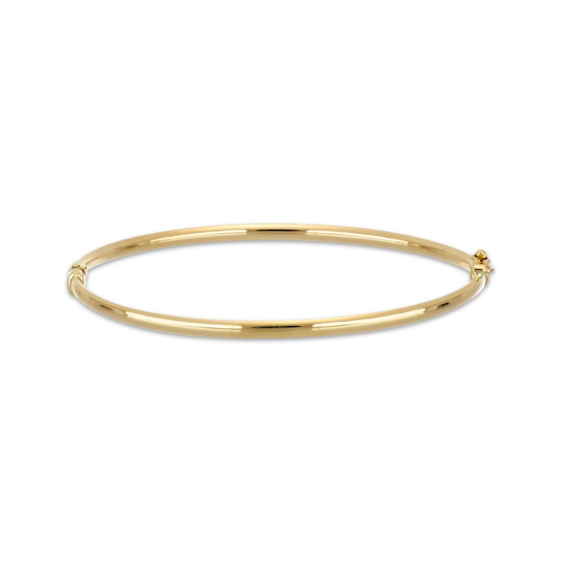 Main Image 1 of Hollow Bangle Bracelet 3mm 10K Yellow Gold