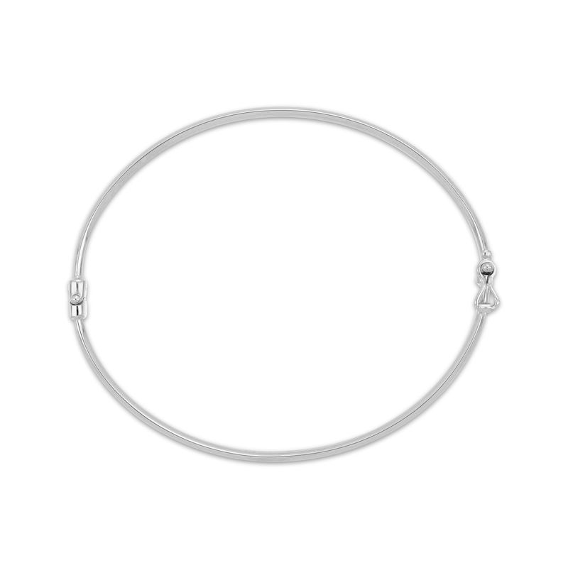 Main Image 3 of Hollow Bangle Bracelet 3mm 10K White Gold