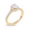 Thumbnail Image 2 of Now + Forever Lab-Grown Diamonds Oval-Cut Halo Engagement Ring 3/4 ct tw 14K Yellow Gold