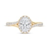 Thumbnail Image 3 of Now + Forever Lab-Grown Diamonds Oval-Cut Halo Engagement Ring 3/4 ct tw 14K Yellow Gold