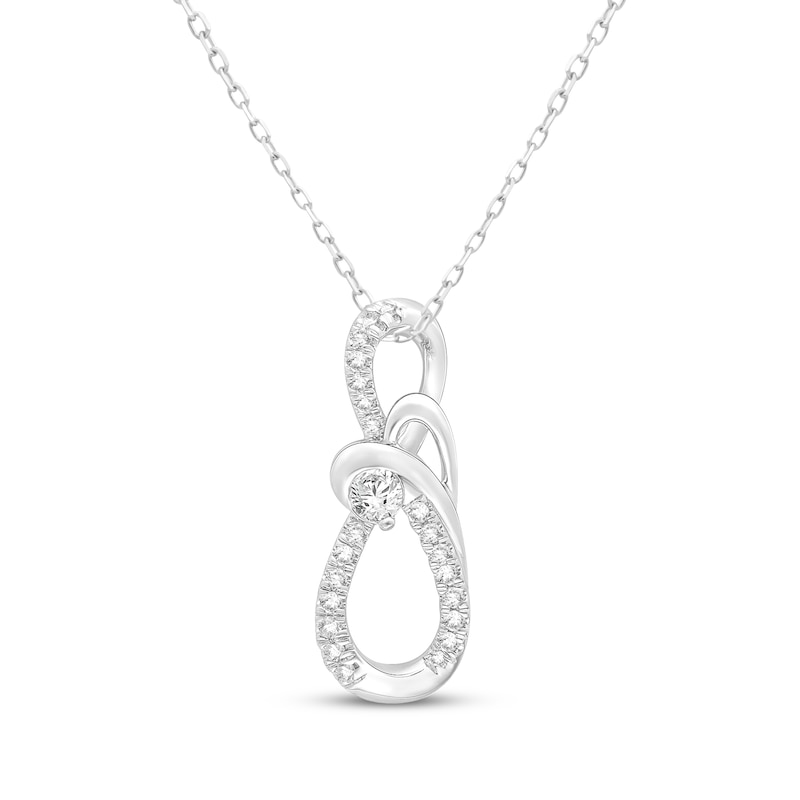 Main Image 1 of Diamond Infinity Swirl Necklace 1/4 ct tw 10K White Gold 18&quot;