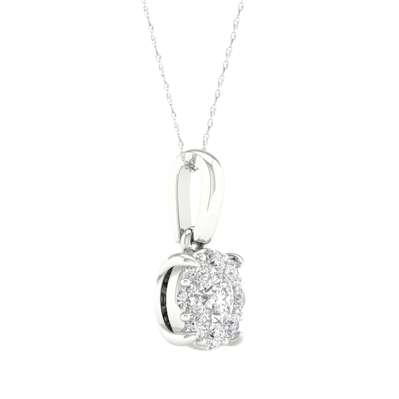 Main Image 2 of KAY Lab-Grown Diamonds Halo Necklace 1/4 ct tw 10K White Gold 18&quot;