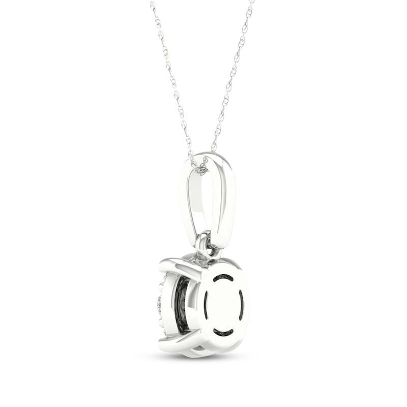 Main Image 3 of KAY Lab-Grown Diamonds Halo Necklace 1/4 ct tw 10K White Gold 18&quot;