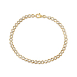 Diamond Pear-Shaped Link Chain Bracelet 1/6 ct tw 10K Yellow Gold 7"