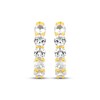 Thumbnail Image 2 of White Lab-Created Sapphire Five-Stone Hoop Earrings 18K Yellow Gold-Plated Sterling Silver