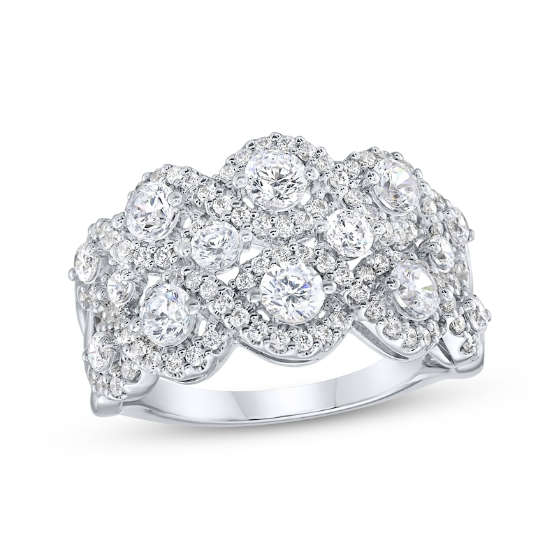 Main Image 1 of Diamond Two-Row Swirl Ring 1-1/2 ct tw 14K White Gold