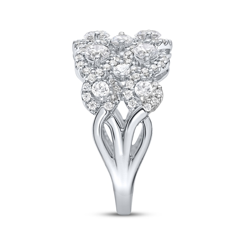 Main Image 2 of Diamond Two-Row Swirl Ring 1-1/2 ct tw 14K White Gold