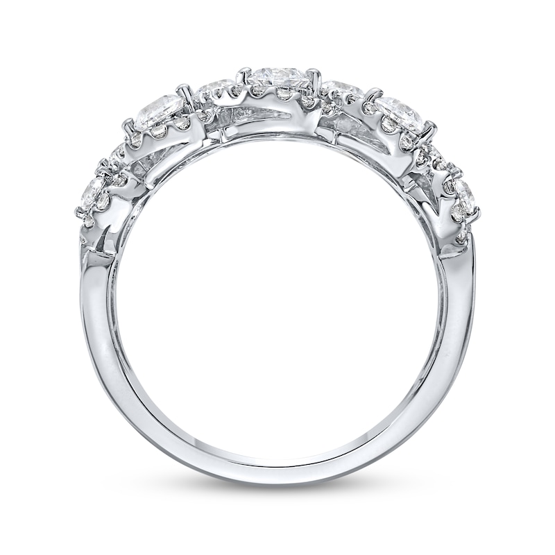 Main Image 3 of Diamond Two-Row Swirl Ring 1-1/2 ct tw 14K White Gold