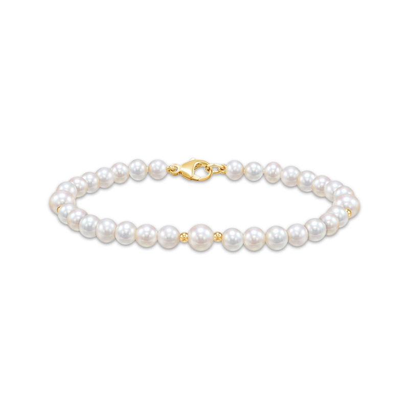 Main Image 1 of Cultured Pearl Strand Bracelet 14K Yellow Gold 7.5&quot;