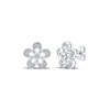 Thumbnail Image 1 of Diamond Flower Stud Earrings 1/10 ct tw 10K White Gold