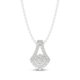 THE LEO Diamond Shield-Shaped Necklace 3/8 ct tw 14K White Gold 19"
