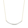 Thumbnail Image 1 of Baguette & Round-Cut Diamond Curved Bar Necklace 1/6 ct tw 10K Yellow Gold 18&quot;