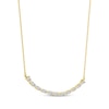 Thumbnail Image 2 of Baguette & Round-Cut Diamond Curved Bar Necklace 1/6 ct tw 10K Yellow Gold 18&quot;