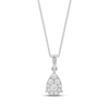 Thumbnail Image 1 of Multi-Diamond Pavé Teardrop Necklace 1/4 ct tw 10K White Gold 18&quot;