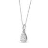Thumbnail Image 2 of Multi-Diamond Pavé Teardrop Necklace 1/4 ct tw 10K White Gold 18&quot;