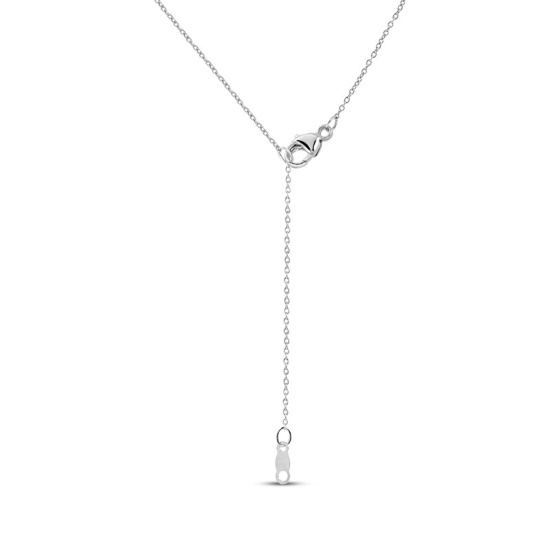 Main Image 4 of Multi-Diamond Pavé Teardrop Necklace 1/4 ct tw 10K White Gold 18&quot;