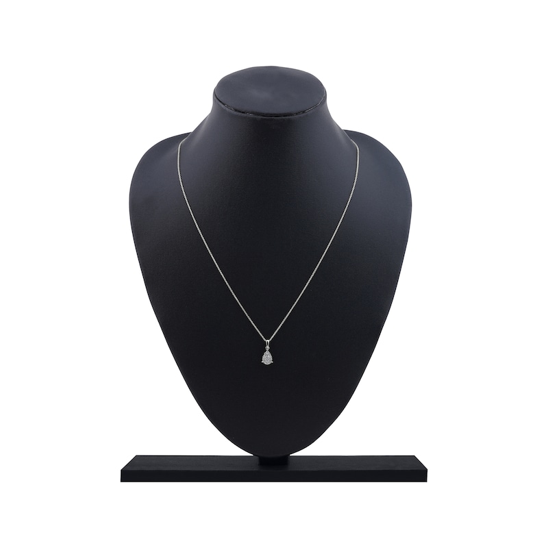 Main Image 6 of Multi-Diamond Pavé Teardrop Necklace 1/4 ct tw 10K White Gold 18&quot;