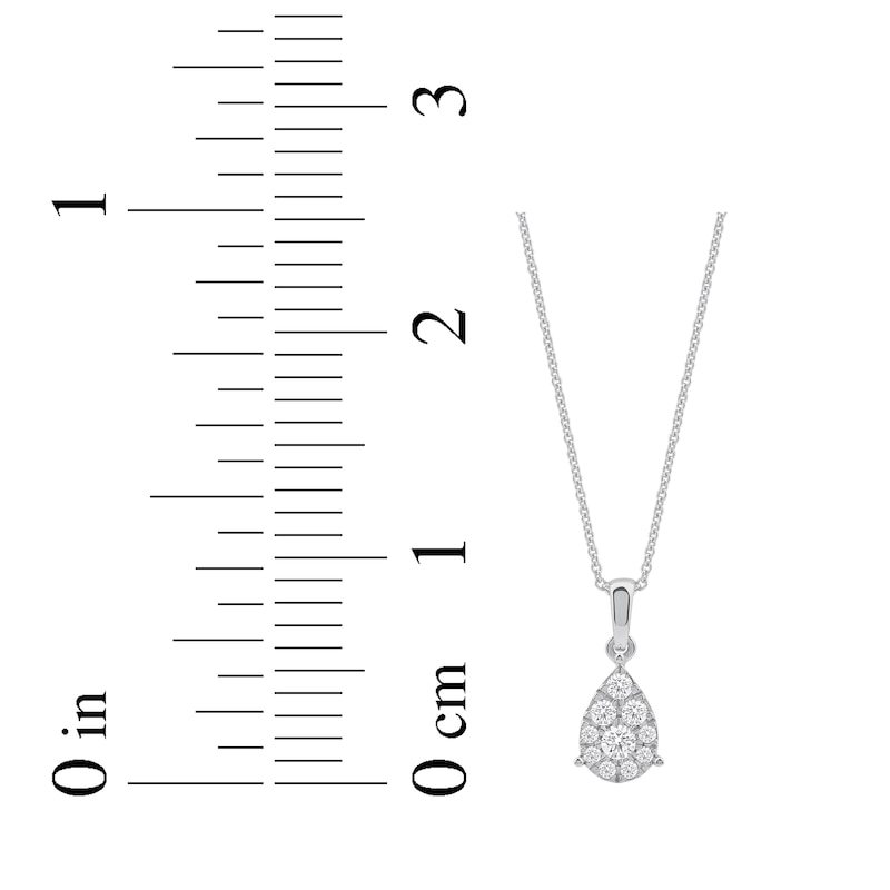 Main Image 7 of Multi-Diamond Pavé Teardrop Necklace 1/4 ct tw 10K White Gold 18&quot;