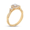 Thumbnail Image 2 of Now + Forever Emerald-Cut Diamond Halo Engagement Ring 1/2 ct tw 14K Yellow Gold