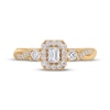 Thumbnail Image 3 of Now + Forever Emerald-Cut Diamond Halo Engagement Ring 1/2 ct tw 14K Yellow Gold