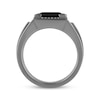 Thumbnail Image 3 of Ink & Ice Men's Square-Cut Black Onyx & Black Diamond Barbed Wire Ring 1/10 ct tw Black Rhodium-Plated Sterling Silver