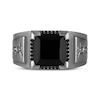 Thumbnail Image 4 of Ink & Ice Men's Square-Cut Black Onyx & Black Diamond Barbed Wire Ring 1/10 ct tw Black Rhodium-Plated Sterling Silver