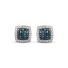 Thumbnail Image 2 of Blue & White Multi-Diamond Cushion-Shaped Stud Earrings 3/8 ct tw Sterling Silver