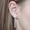 Thumbnail Image 3 of Multi-Diamond Circle Front-Back Chain Dangle Earrings 1/3 ct tw 10K White Gold