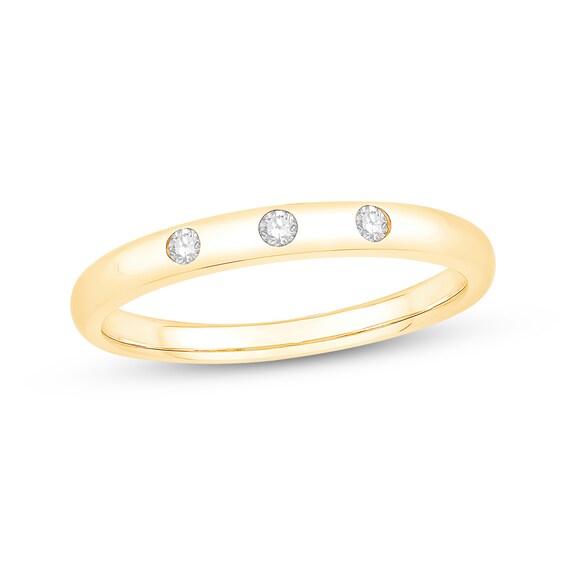 Now + Forever Diamond Three-Stone Anniversary Ring 1/15 ct tw 10K Yellow Gold