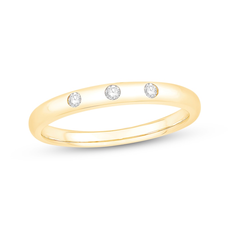 Main Image 1 of Now + Forever Diamond Three-Stone Anniversary Ring 1/15 ct tw 10K Yellow Gold