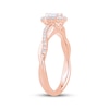 Thumbnail Image 2 of Now + Forever Now + Forever Emerald-Cut Diamond Halo Engagement Ring 1/2 ct tw 14K Rose Gold