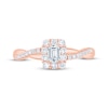 Thumbnail Image 3 of Now + Forever Now + Forever Emerald-Cut Diamond Halo Engagement Ring 1/2 ct tw 14K Rose Gold