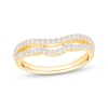 Thumbnail Image 1 of Now + Forever Diamond Two-Row Contour Anniversary Ring 3/8 ct tw 10K Yellow Gold